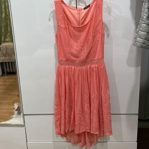 Coral pink dress with a little low to high back